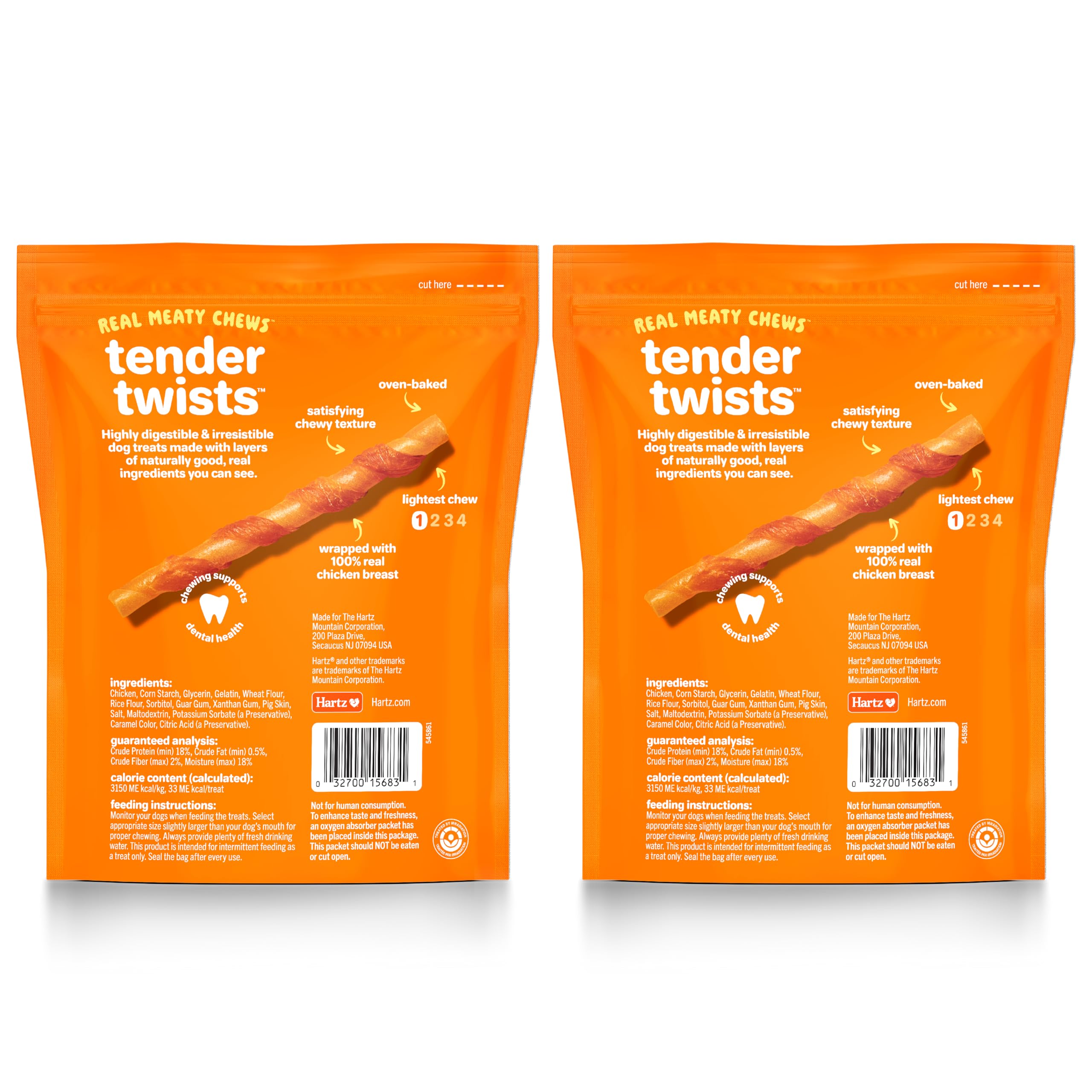 Hartz Oinkies Tender Twists ayudan a la limpieza dental al masticar.