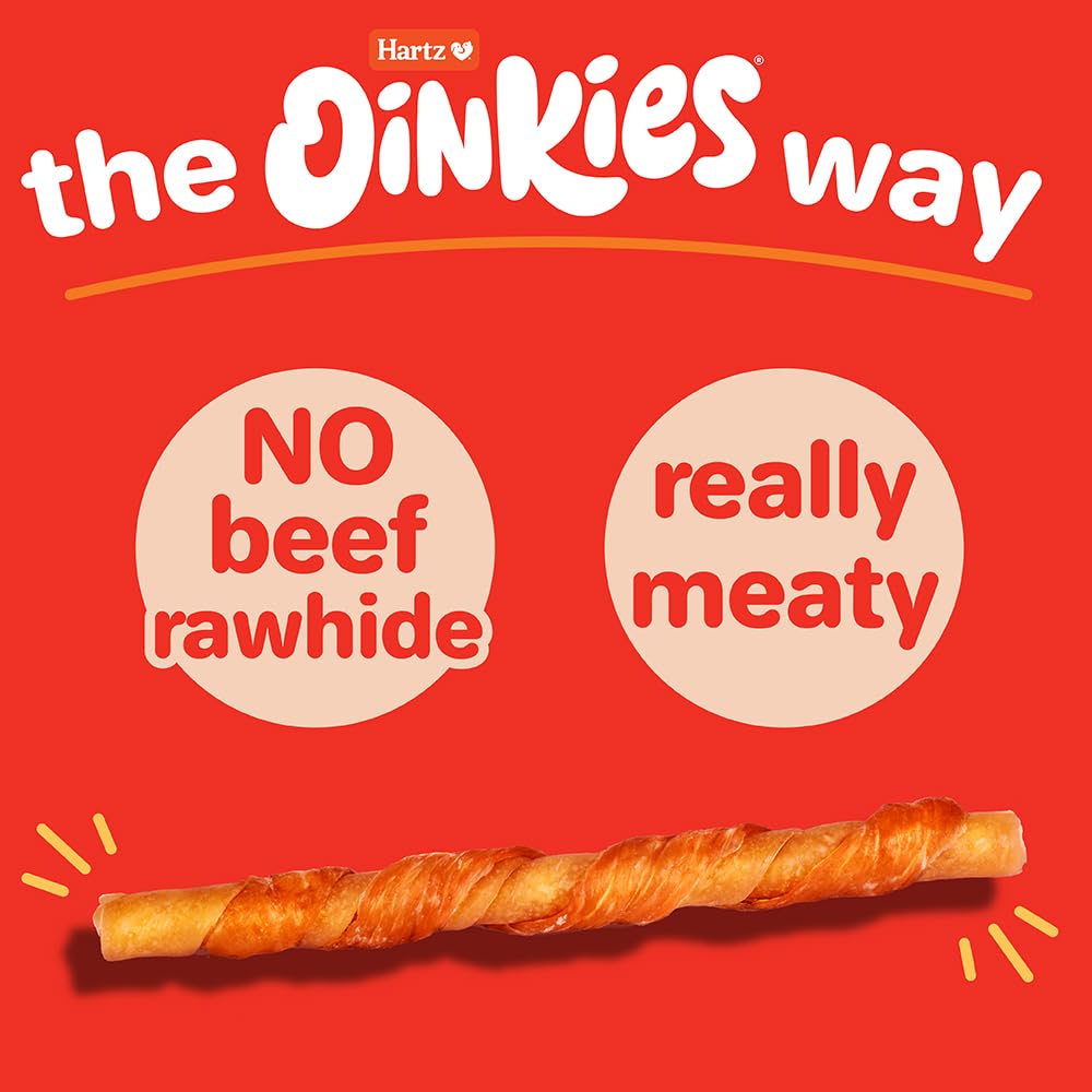 Hartz Oinkies textura masticable ligera, ideal como snack diario.