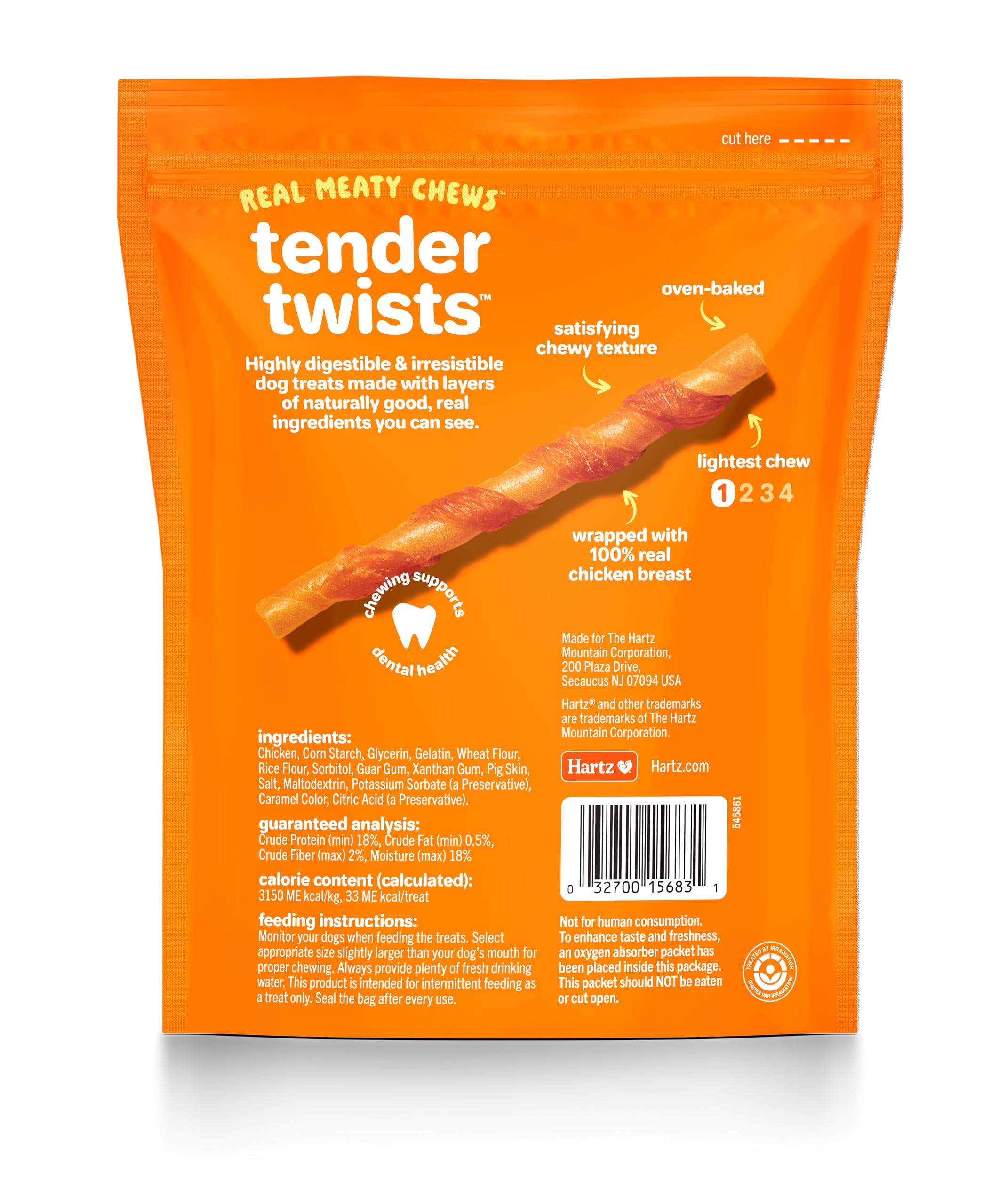 Hartz Oinkies: textura masticable ideal para perros jóvenes y mayores.