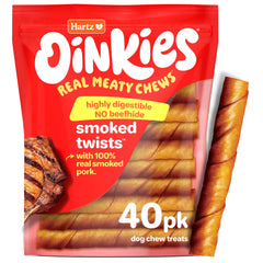 Hartz Oinkies tiras de cerdo ahumado, sabor sabroso para recompensa diaria