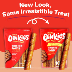 Hartz Oinkies textura enrollada, snack duradero para perros activos.