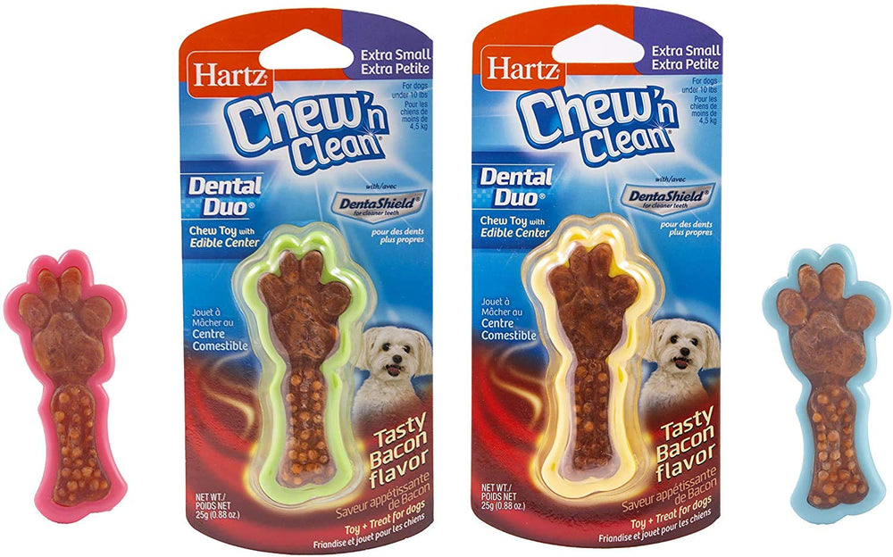 Dúo dental Hartz para perros pequeños, conjunto de tres piezas para masticadores.