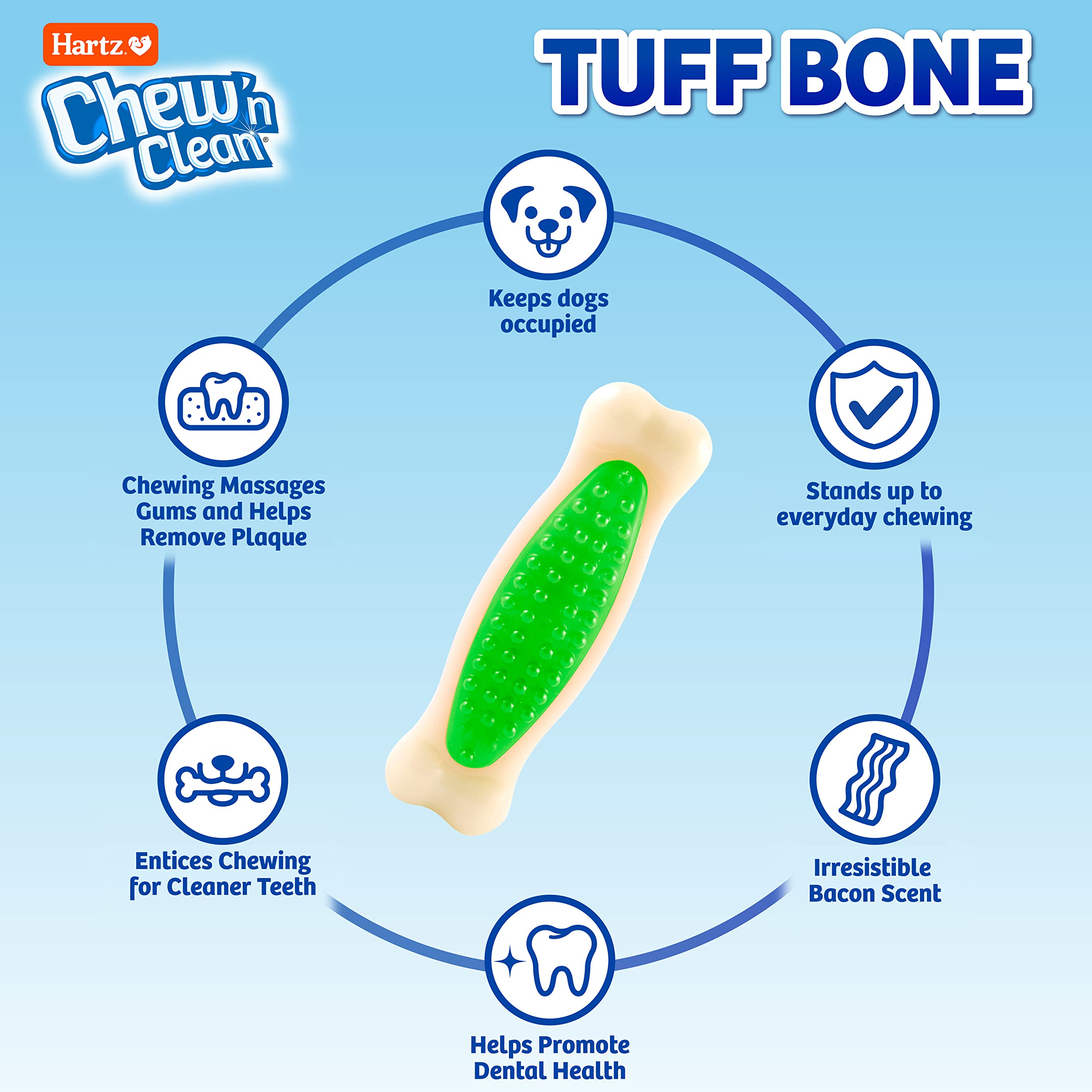 Hartz Tuff Bone Extra Grande, enfoque de juguete dental para perros grandes.