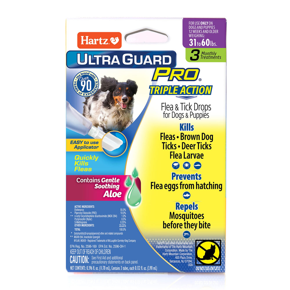 Hartz UltraGuard Pro: gotas para perros para protección mensual contra pulgas.