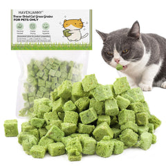 HavenJanny palitos de hierba para gato de 60 g, snack crujiente para dentición.
