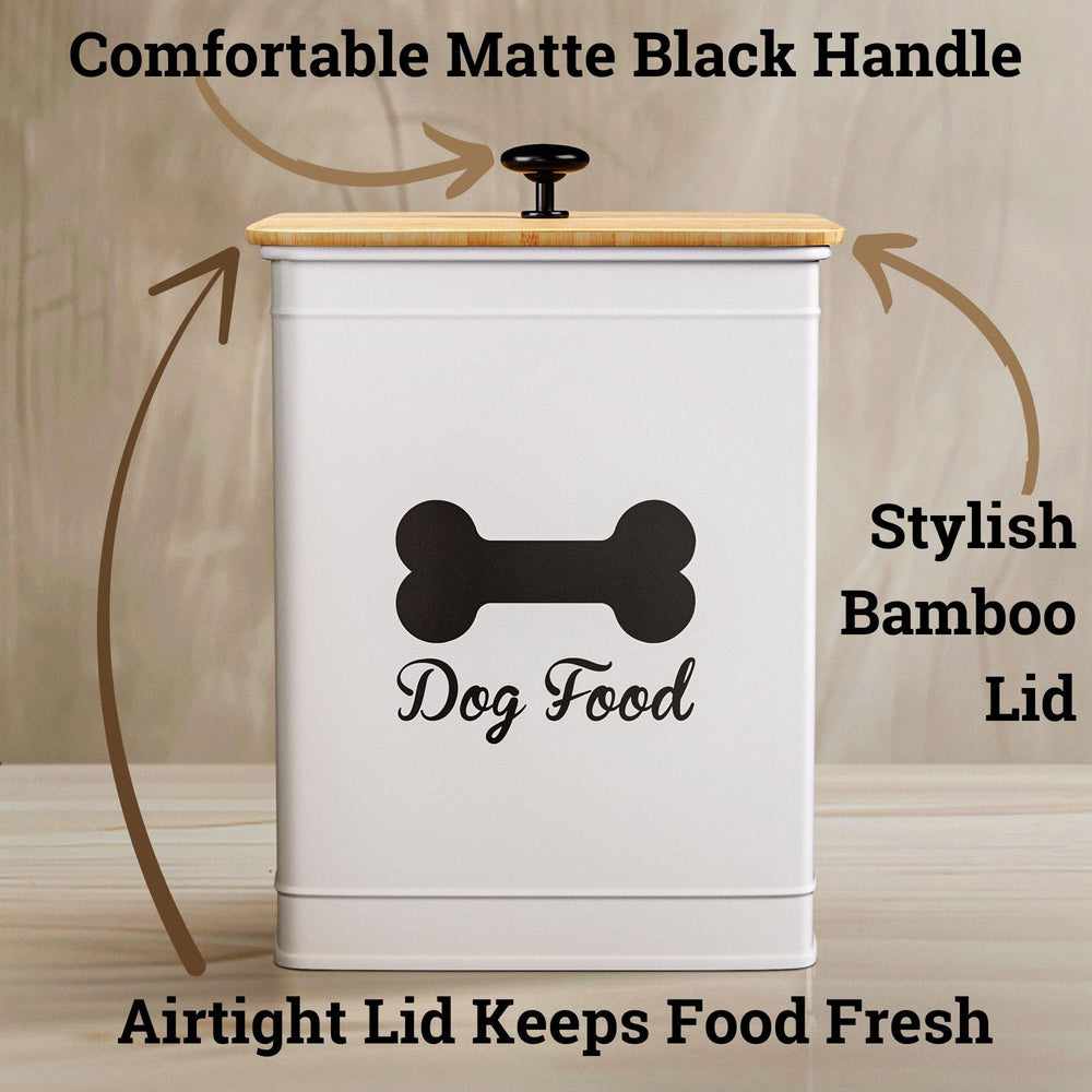 HB Design Co Asa metálica facilita abrir y servir el alimento del perro