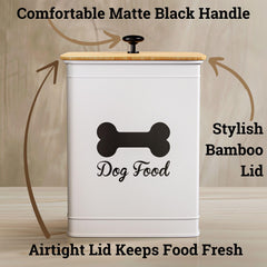 HB Design Co Asa metálica facilita abrir y servir el alimento del perro
