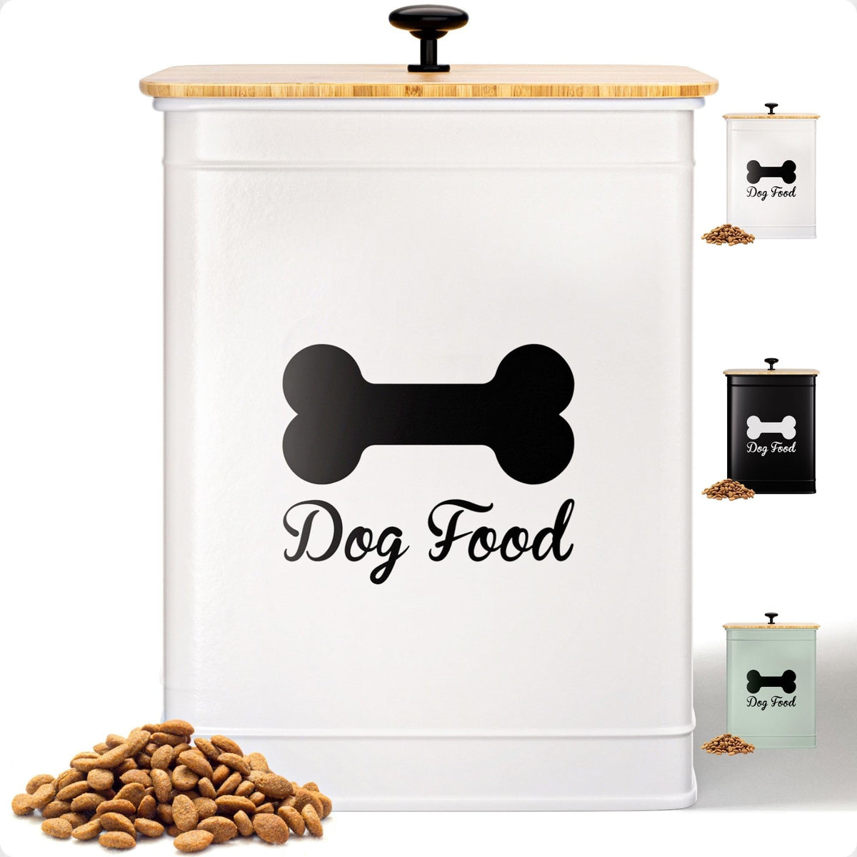 HB Design Co Contenedor de alimento para perros con tapa hermética para mantener kibble fresco