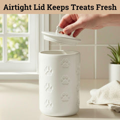 HB Design Co. Contenedor cerámico para golosinas con gran capacidad de 7 tazas.