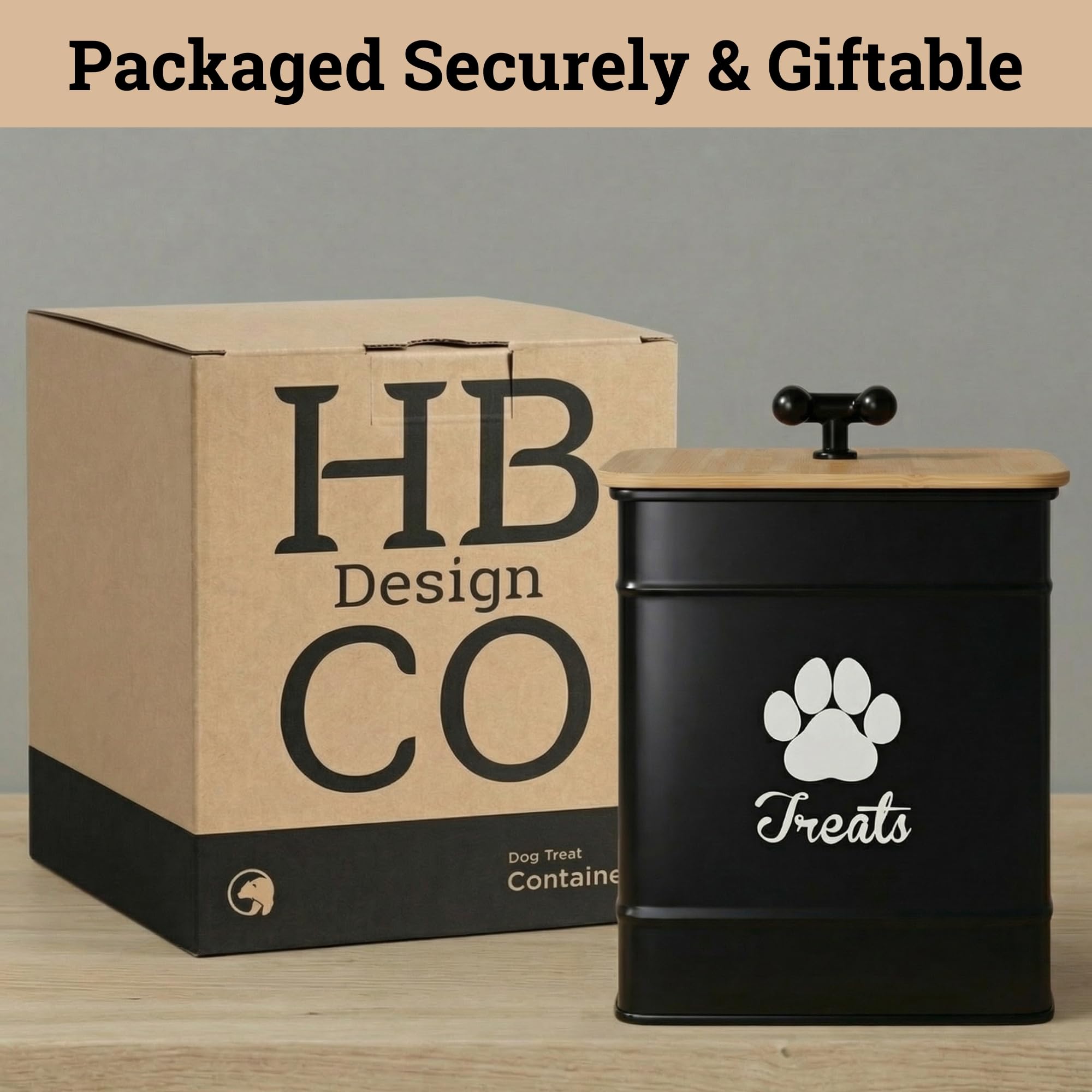 HB Design Co jarrón de golosinas para perro, duradero y práctico.