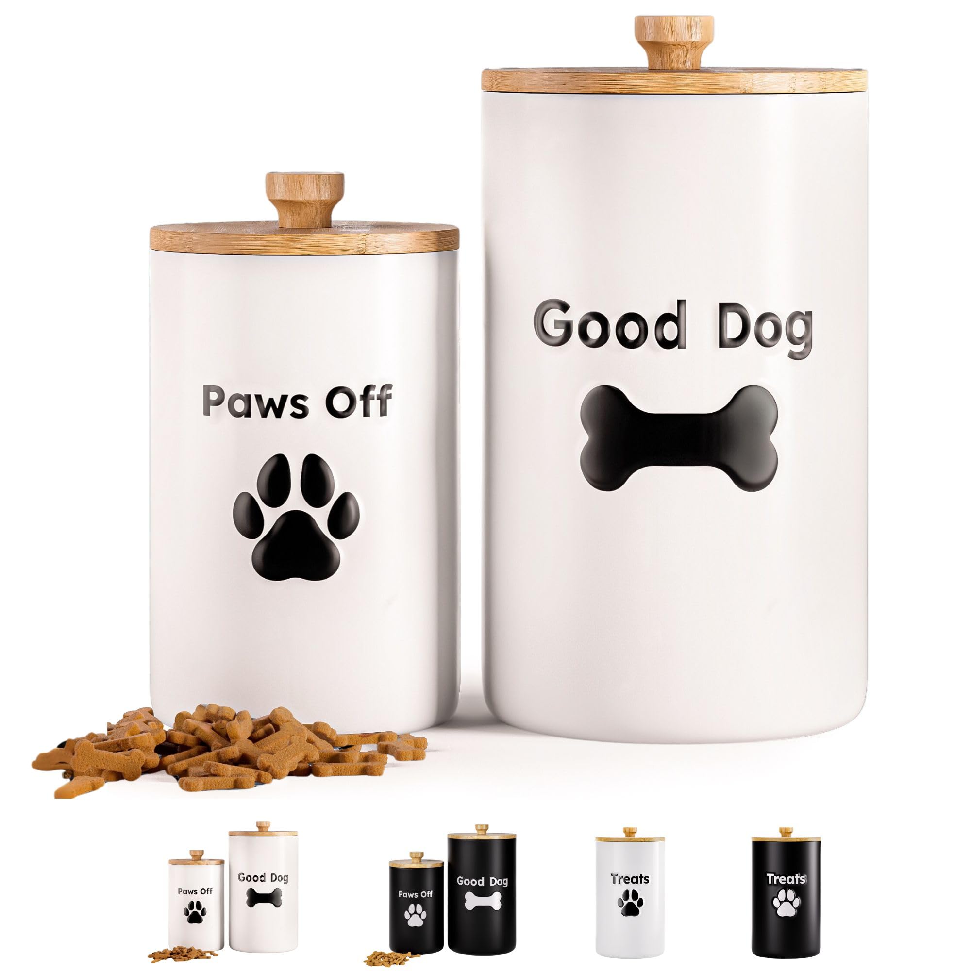 HB Design Co latas premios perro cerámicas 9x5: mantienen golosinas secas y frescas.