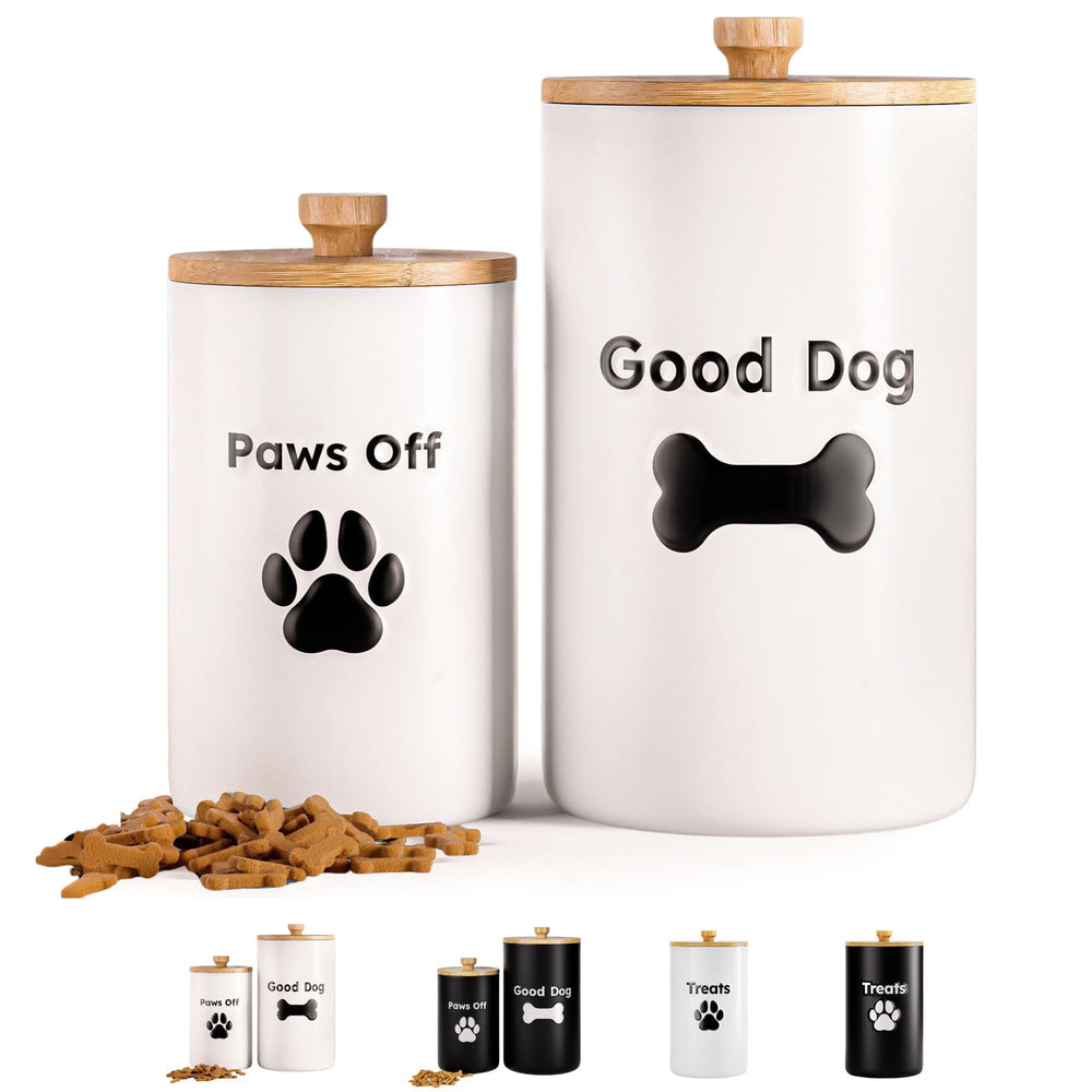 HB Design Co latas premios perro cerámicas 9x5: mantienen golosinas secas y frescas.