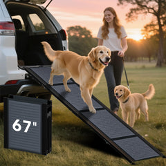 Rampa para perros HBTower de 67 pulgadas con superficie antideslizante para coche.