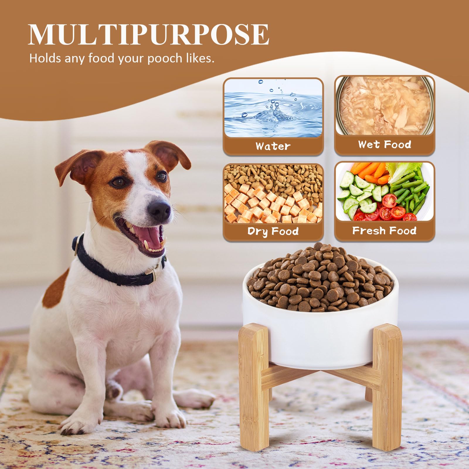 Juego de dos tazones elevados Lionwei para perros.