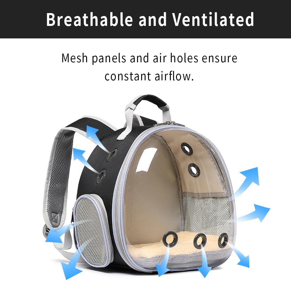 Hcupet mochila mascotas pequeñas con mallas laterales para flujo de aire