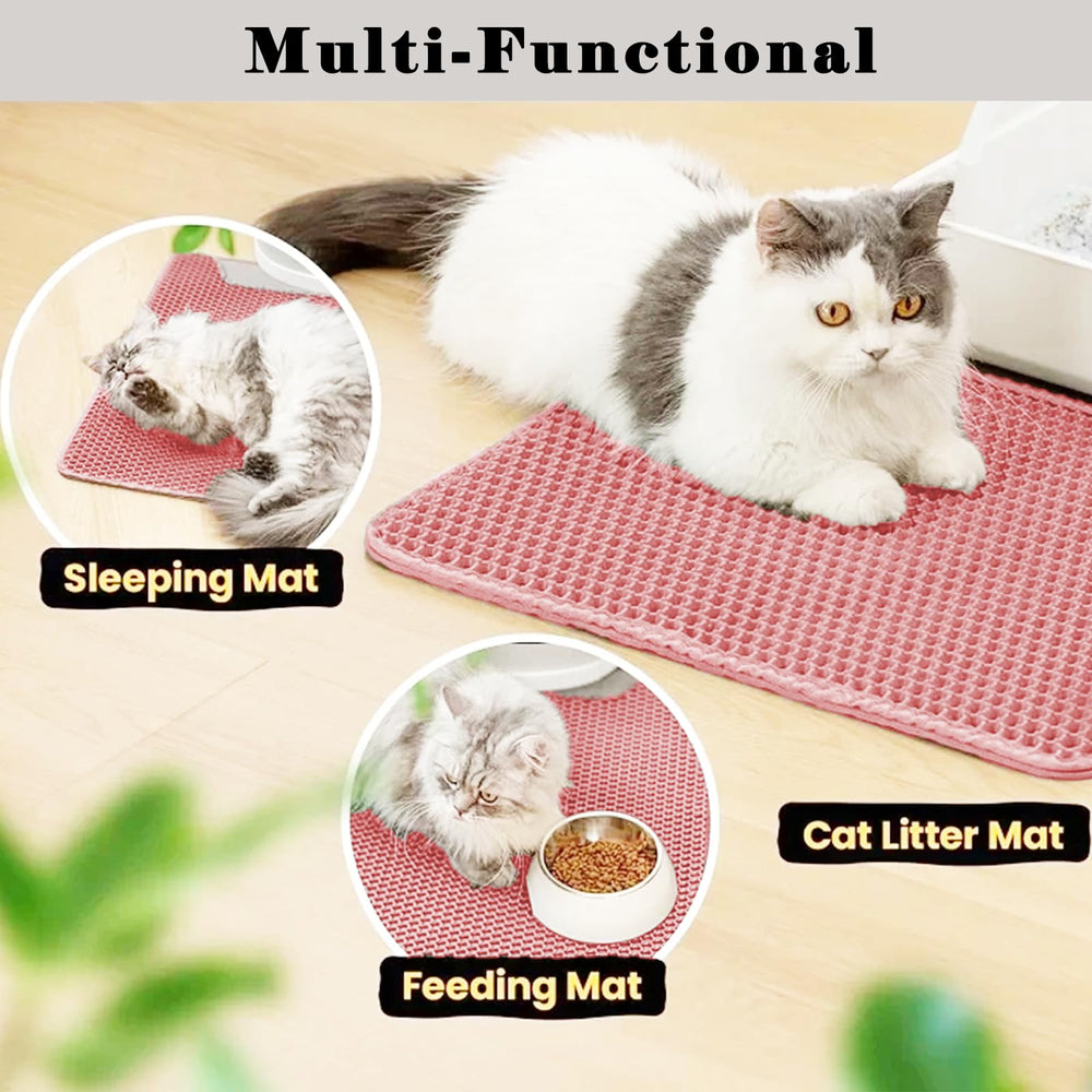 HCY&WLD alfombrilla para arena de gato tamaño 24x18, ideal para espacios pequeños