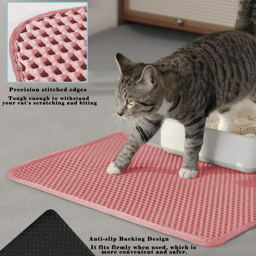 HCY&WLD alfombrilla para arena de gato, capa doble facilita la recolección