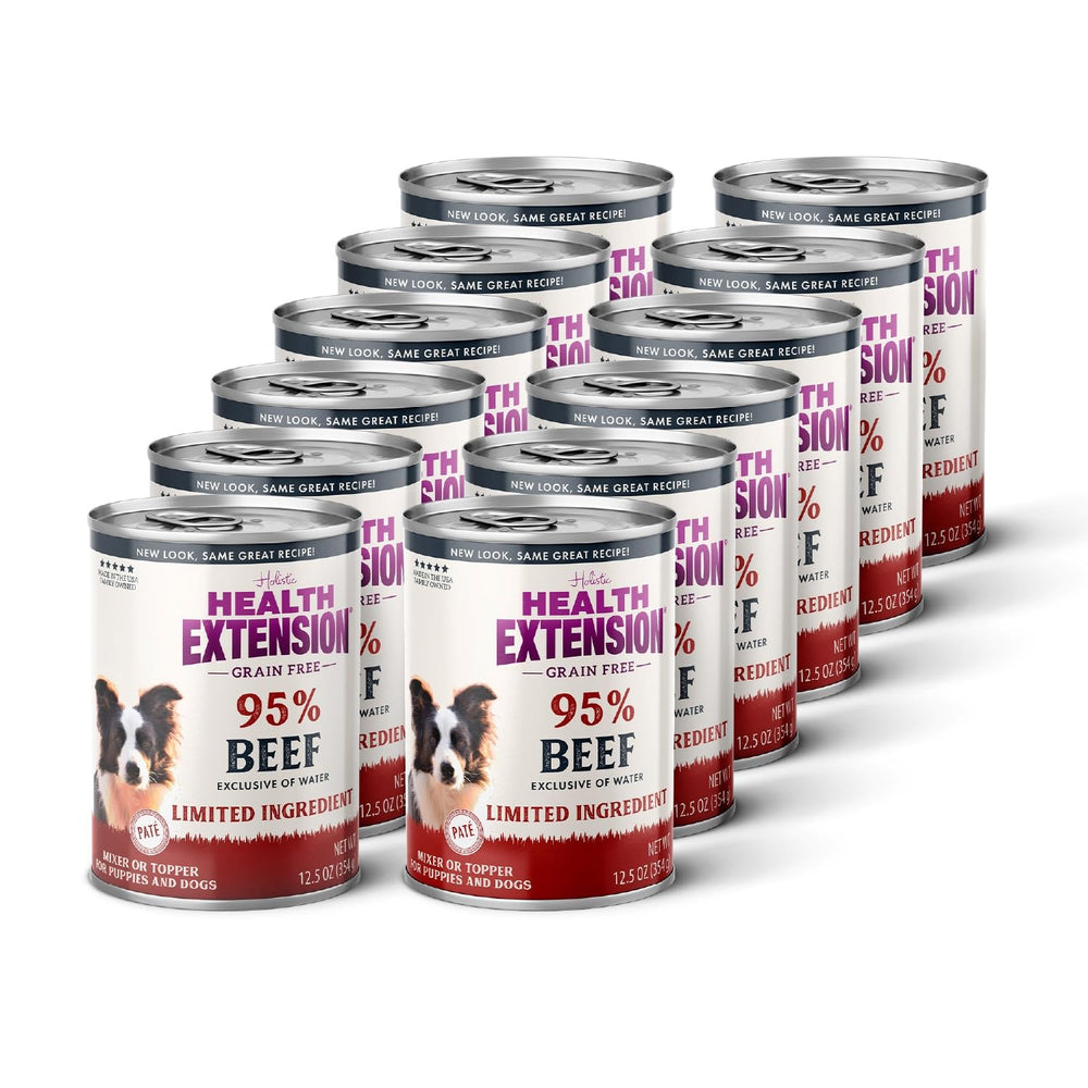 Health Extension 95% Beef en lata, alta proteína para perros.