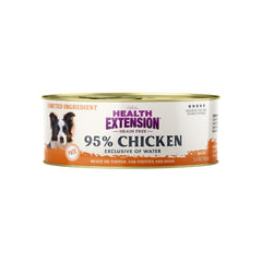 Health Extension 95% pollo, imagen de ingredientes limitados que favorecen la digestión suave.