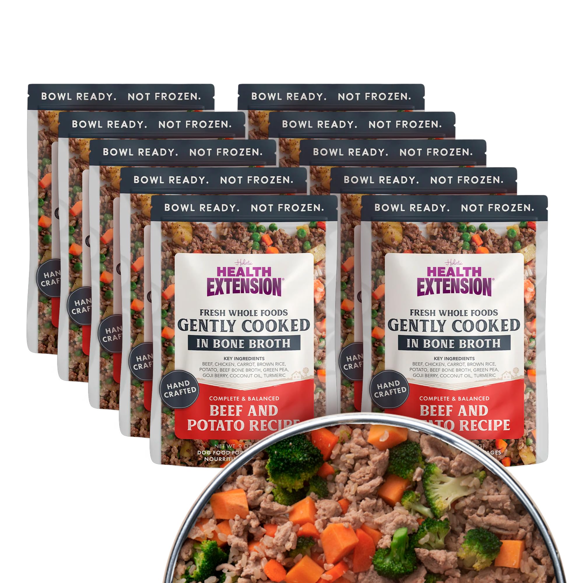 Health Extension bolsa 9 oz frente: comida para perros lista para servir sin descongelar