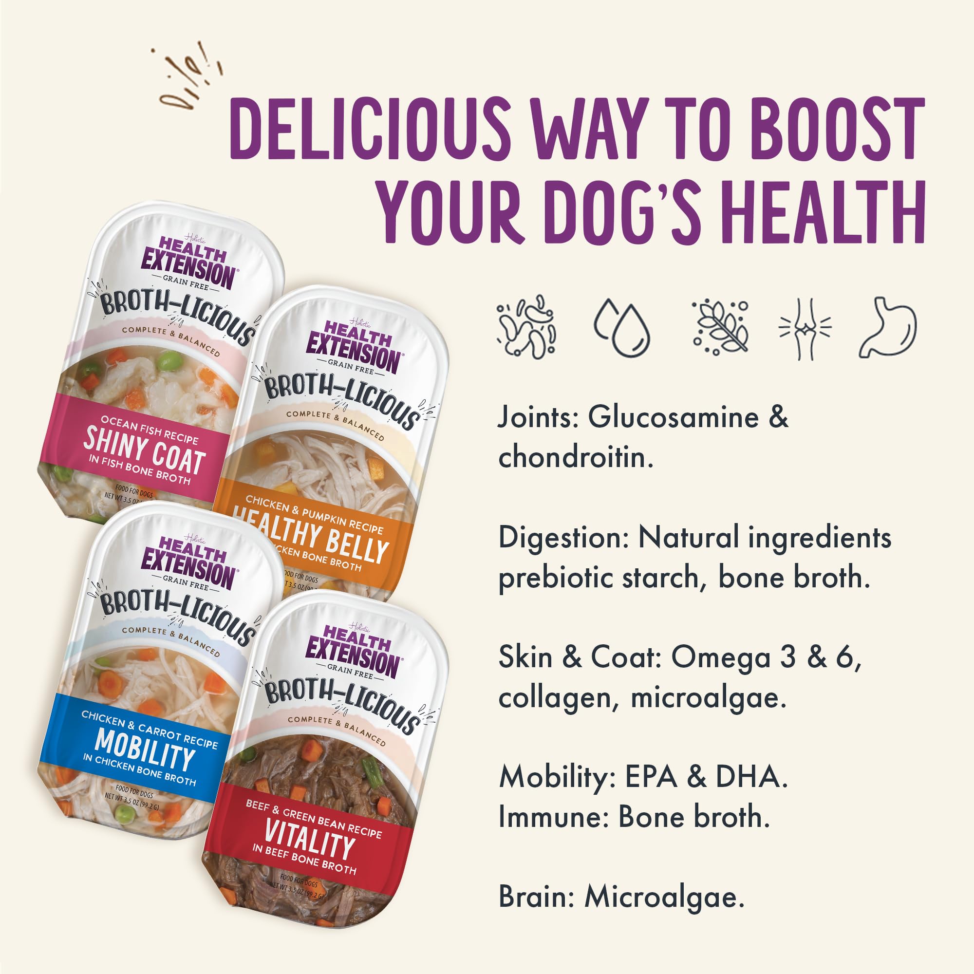 Health Extension Broth-Licious copa res-vitalidad para energía diaria y nutrición equilibrada