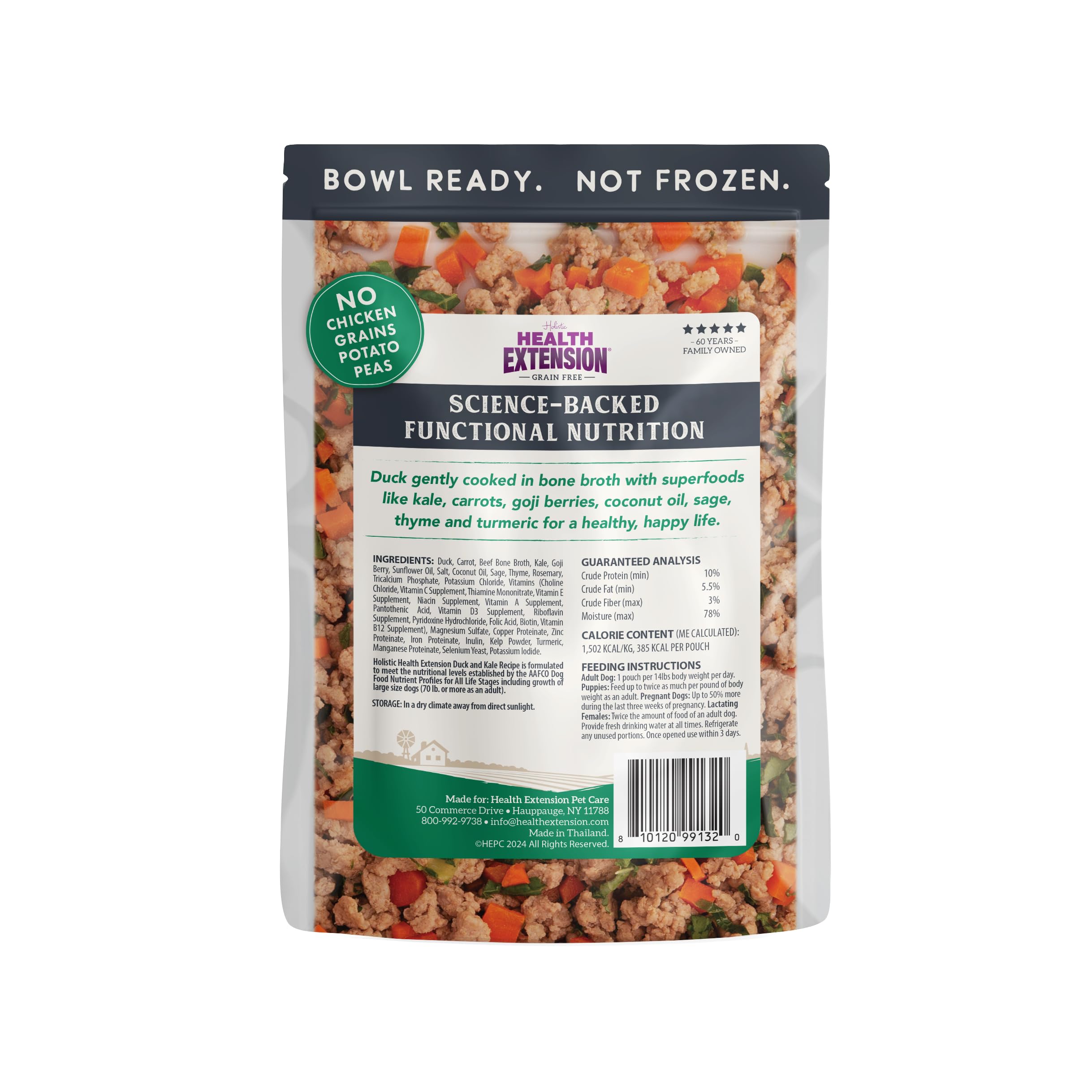 Health Extension pato-col-rizada-ingredientes-frescos: ingredientes reales para una nutrición de calidad.