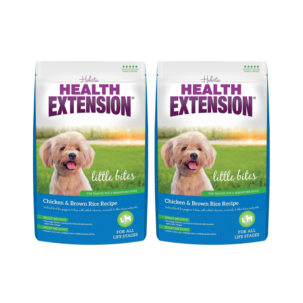 Health Extension Little Bites, bolsa de 4 libras en pack de 2, fácil almacenamiento para perros pequeños.