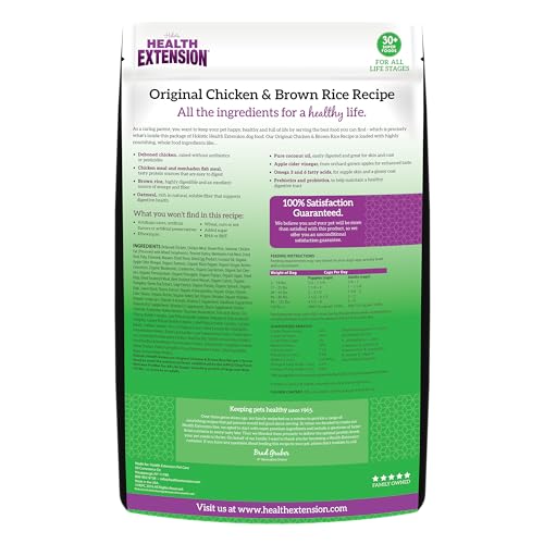 Health Extension Original Pollo con Arroz, ingredientes clave para una dieta equilibrada.