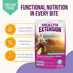 Health Extension con probióticos y prebióticos para digestión equilibrada.