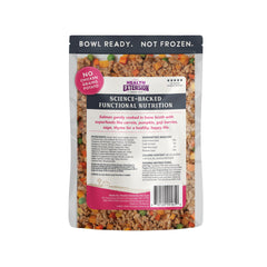 Health Extension salmon-cocido-sutilmente, ofrece sabor casero para perro.