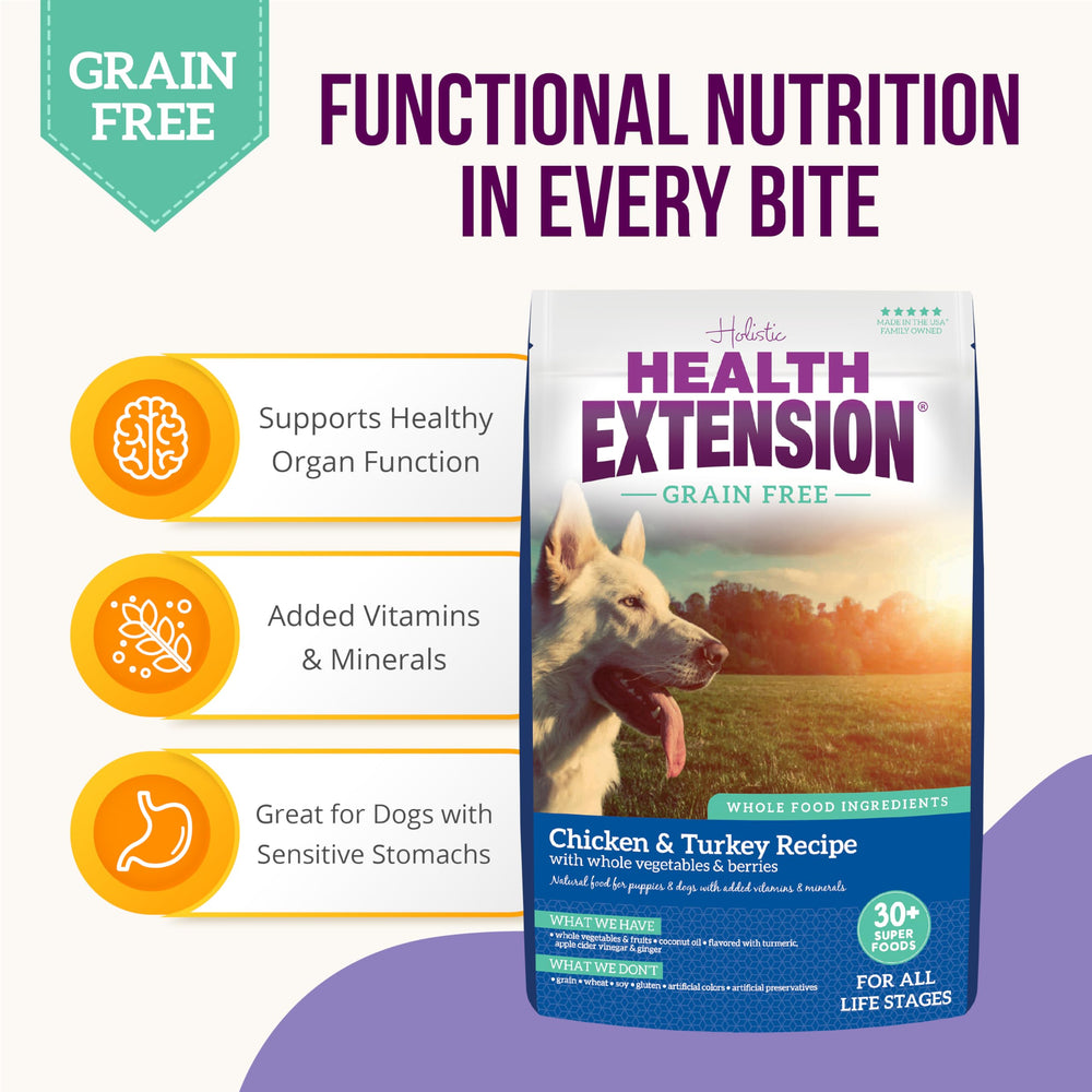 Health Extension sin artificiales y sin conservantes, ideal para perros sensibles.