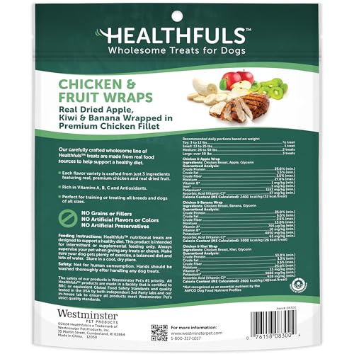 Healthfuls pollo envuelto en fruta, sabor jugoso que agrada durante el adiestramiento.