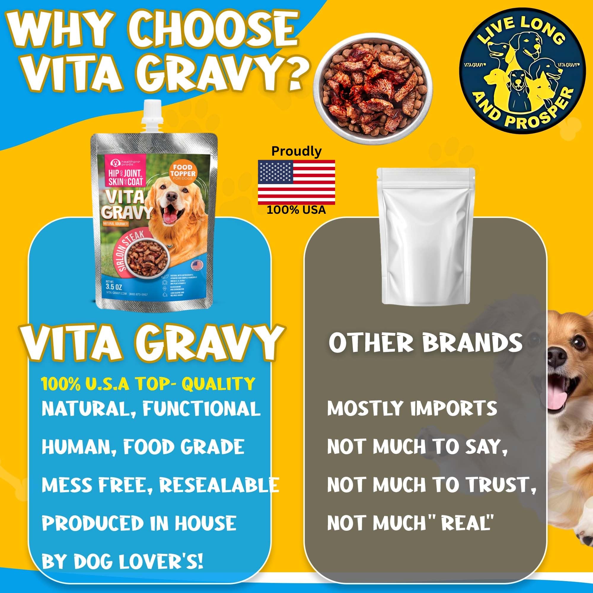 VitaGravy para perros grandes: más sabor en cada comida.