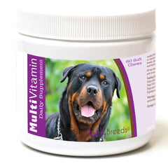 Empaque de Healthy Breeds Rottweiler Gomitas Multivitamínicas, práctico para la administración diaria.