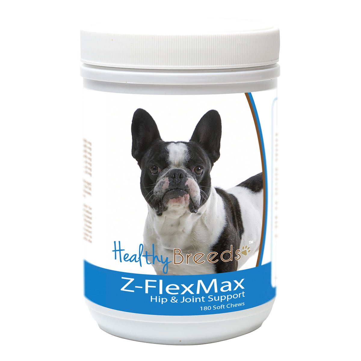 Botella de Healthy Breeds Z-Flex Max para apoyo articular.