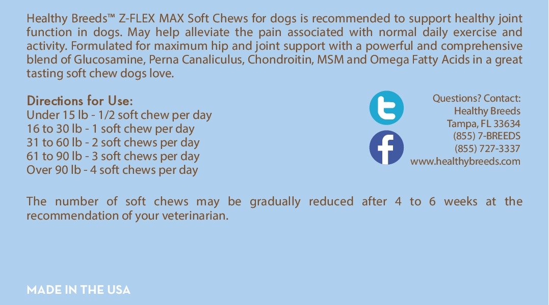 Healthy Breeds Z-Flex Max soporte-articulaciones para perros mayores