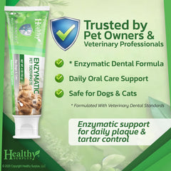 Tubo de pasta dental enzimática Healthy Surplus de 4 oz para mascotas.