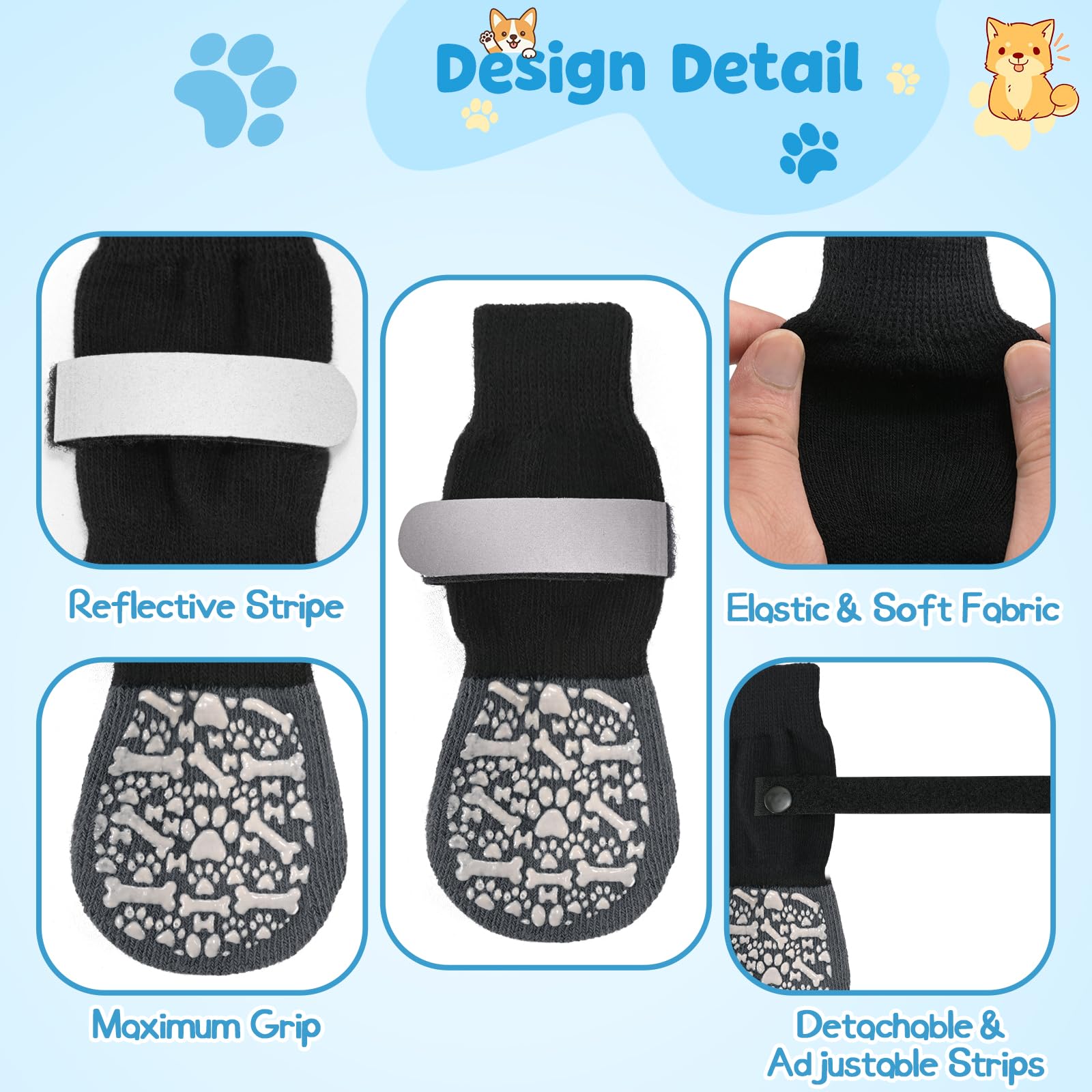 HeavenEye calcetines para perro, patas protegidas en superficies calientes.