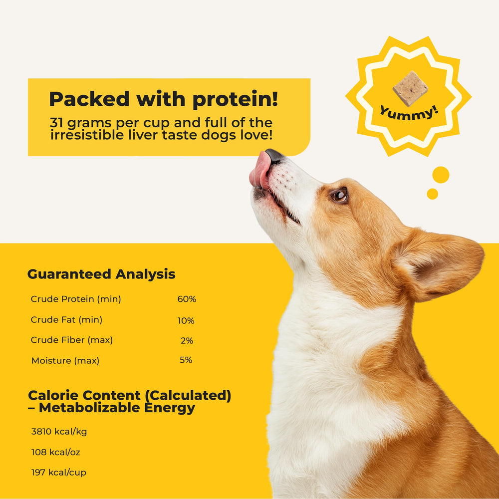 Uso como topper de comida para perros.