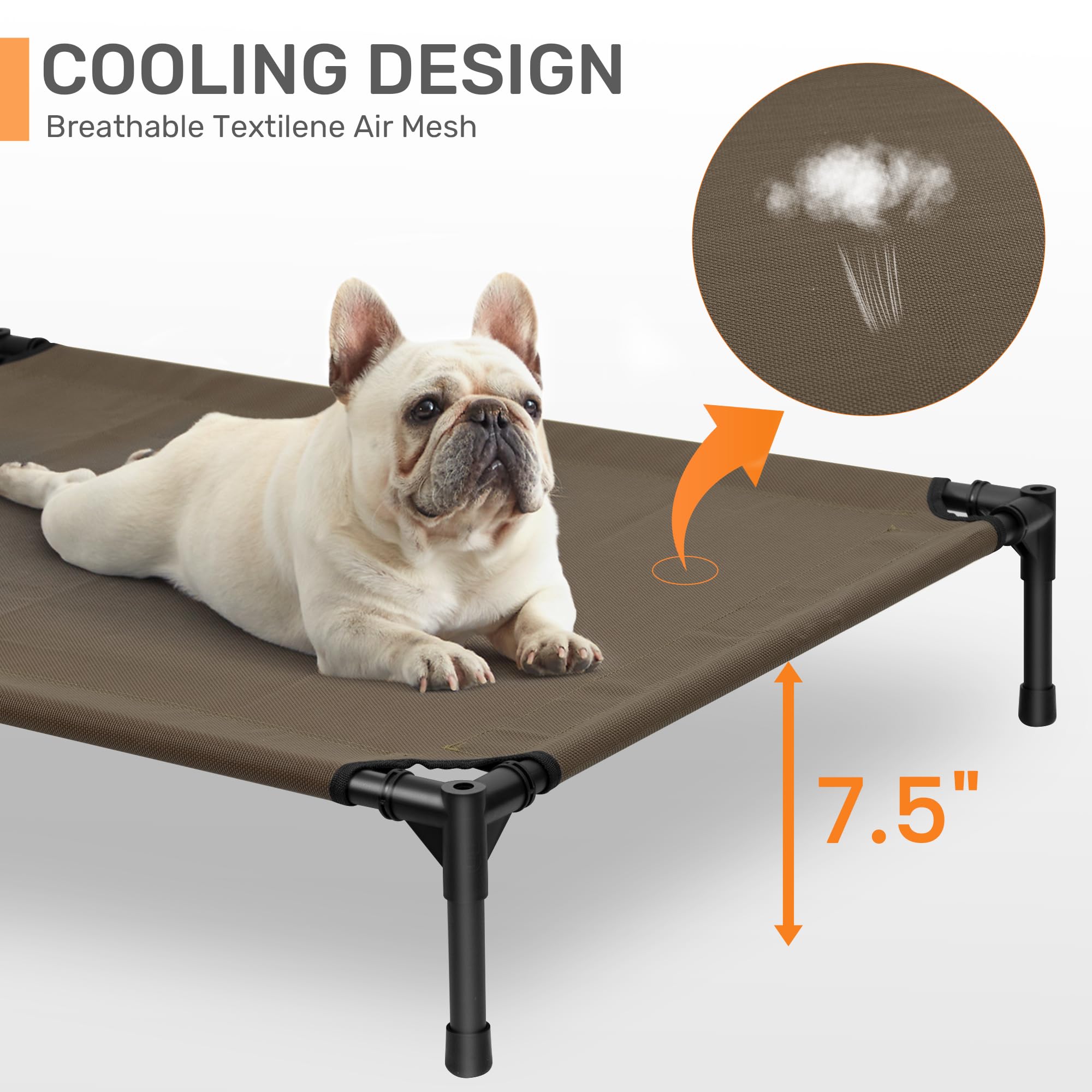 Heeyoo cama elevada 7-5 pulgadas mantiene al perro fresco durante el verano.