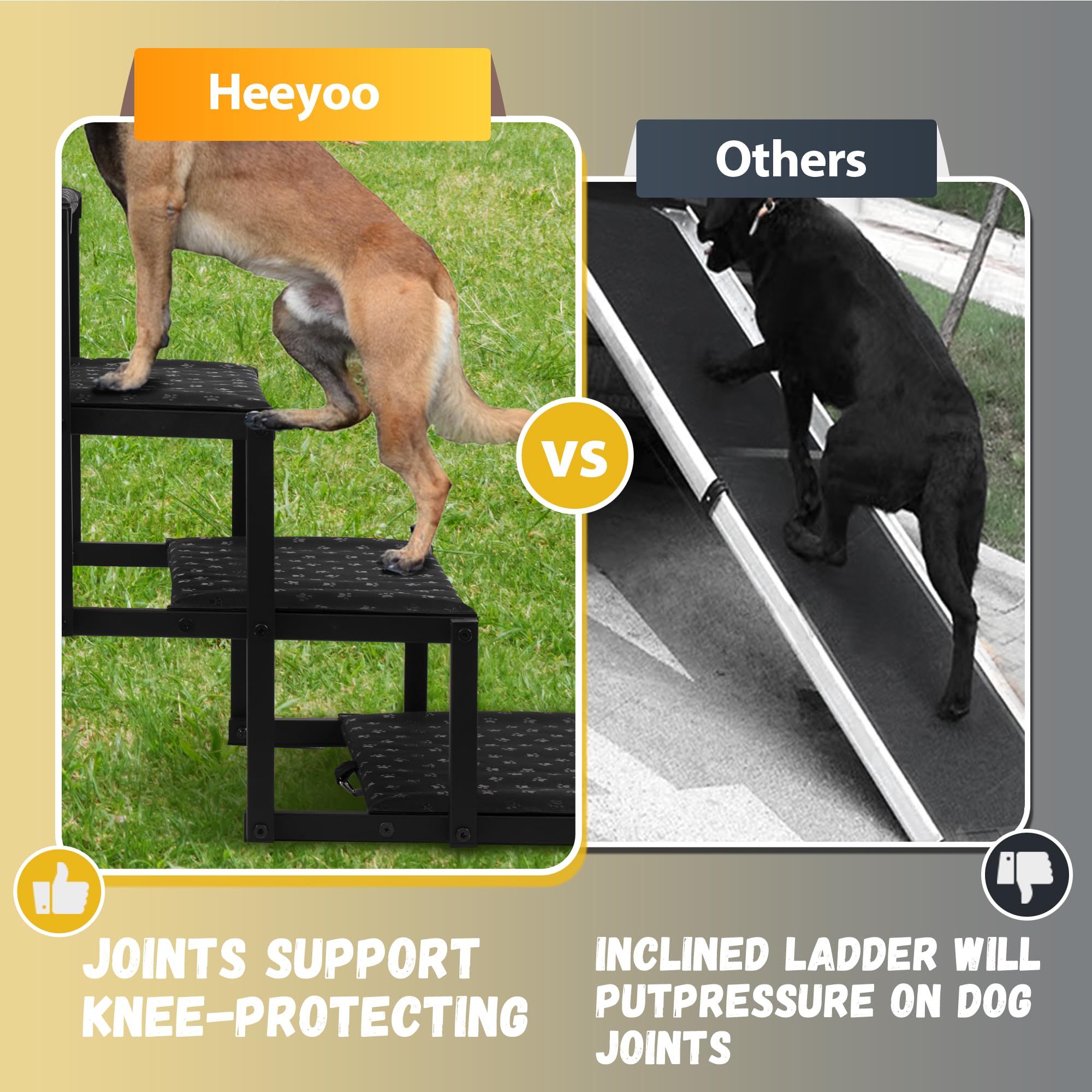 Heeyoo escalones para perro coche altura ajustable para puertas diferentes.