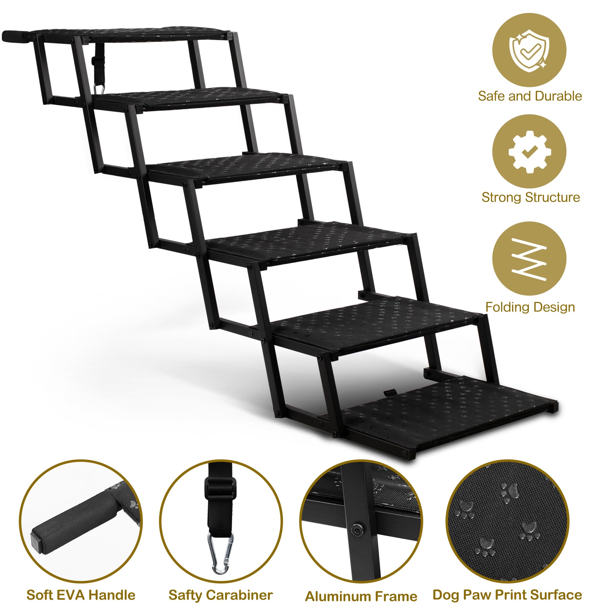 Heeyoo escalones para perro coche con superficie antideslizante para mayor seguridad.