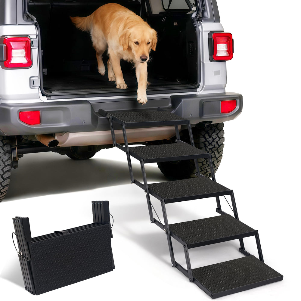 Heeyoo escalones plegables para perros grandes, superficie antideslizante para subir al coche
