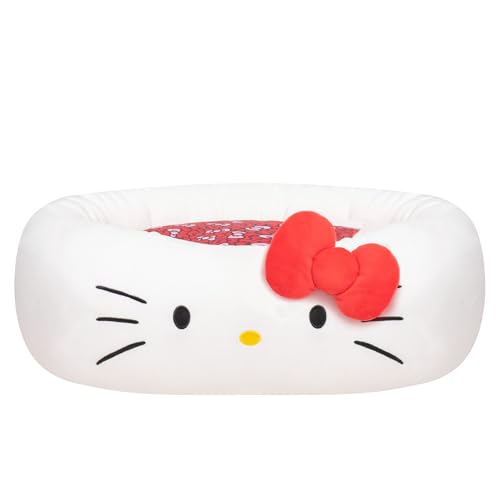 Estampado clásico de Hello Kitty en cama para mascotas, estilo y ternura
