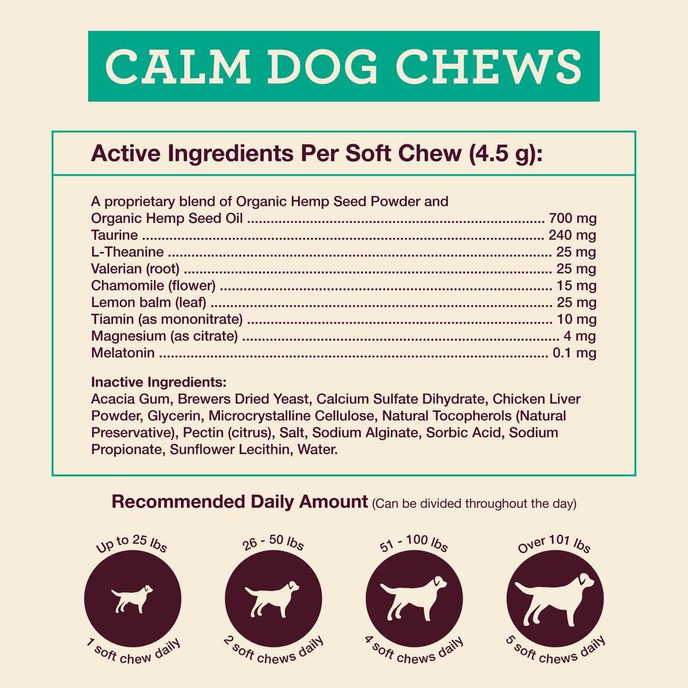 Hemp Well Calm Dog camomila, aroma suave para tranquilidad