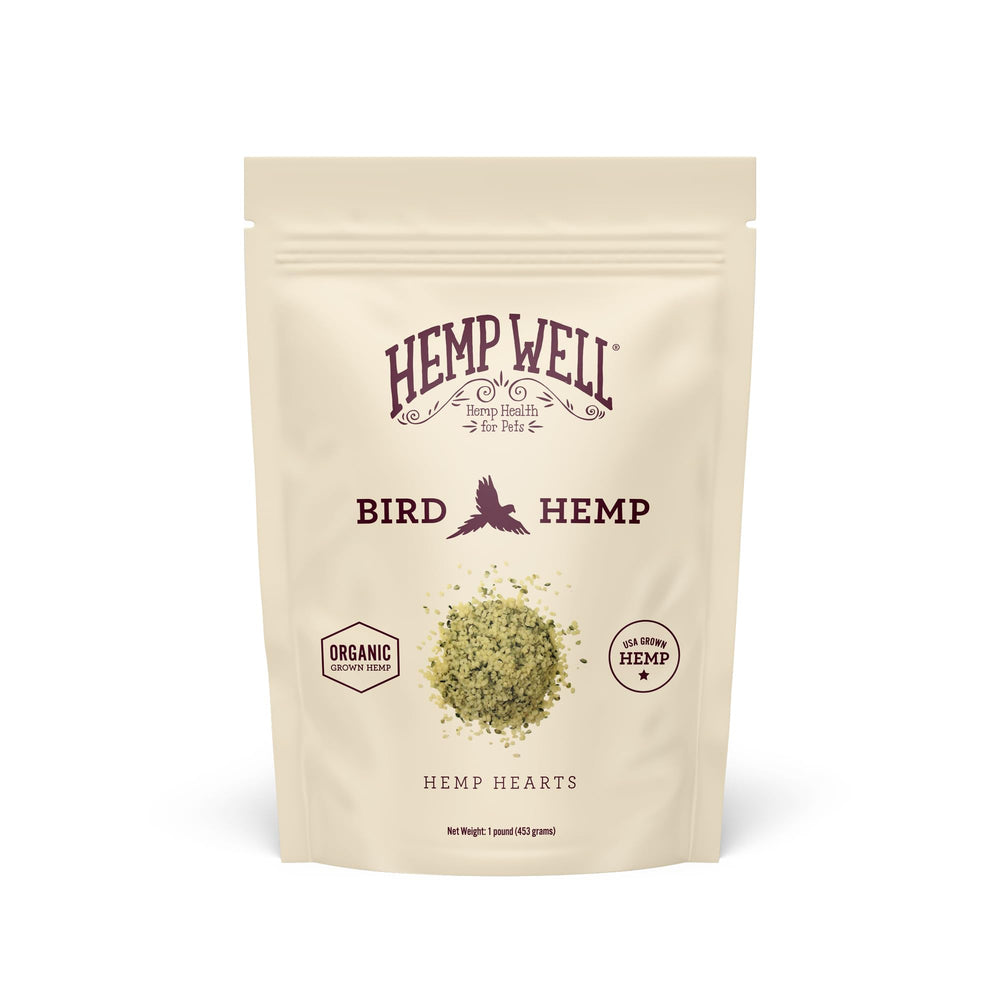 Hemp Well Canamo 1 Libra Bolsa: almacenamiento práctico para aves.
