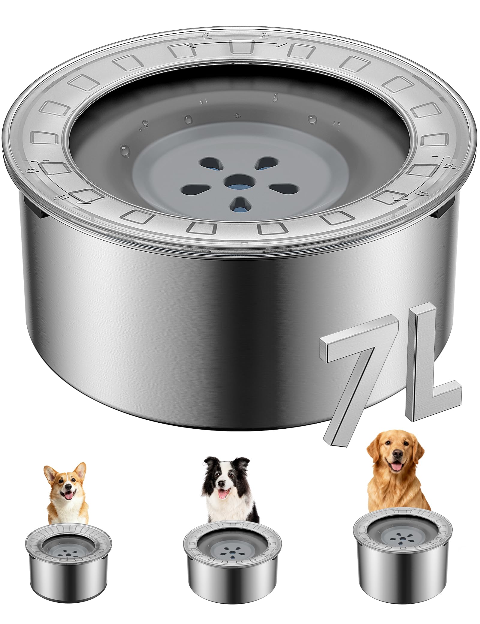 Bebedero Heouvo para perros grandes, lento y sin derrames en casa.