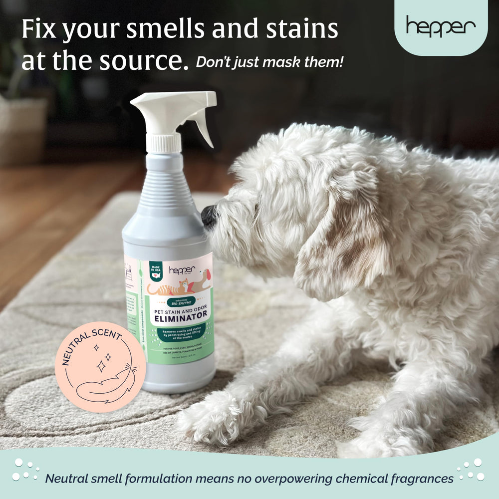 Hepper Advanced Bio-Enzyme, acción rápida sin frotar, ahorra tiempo de limpieza.