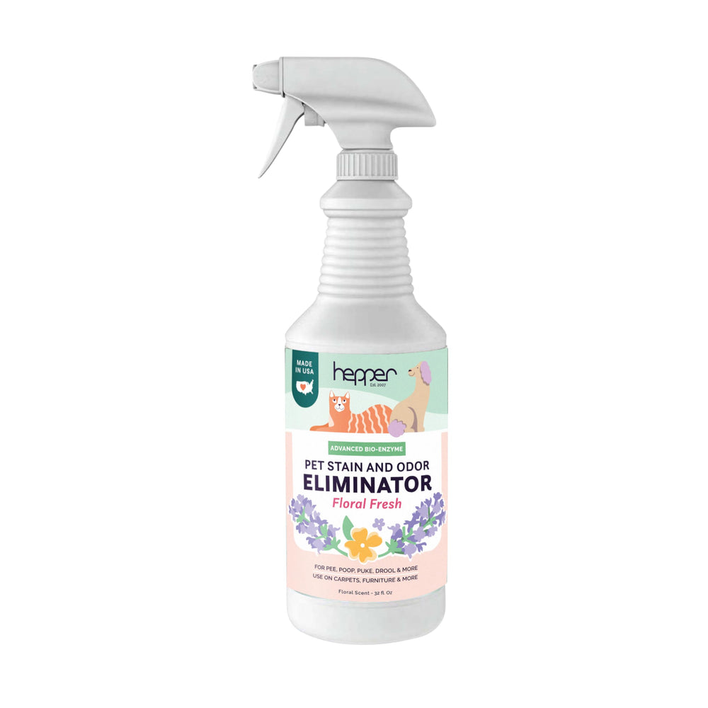 Hepper: botella-espray-bioenzima lista para usar para eliminar olores y manchas de mascotas.