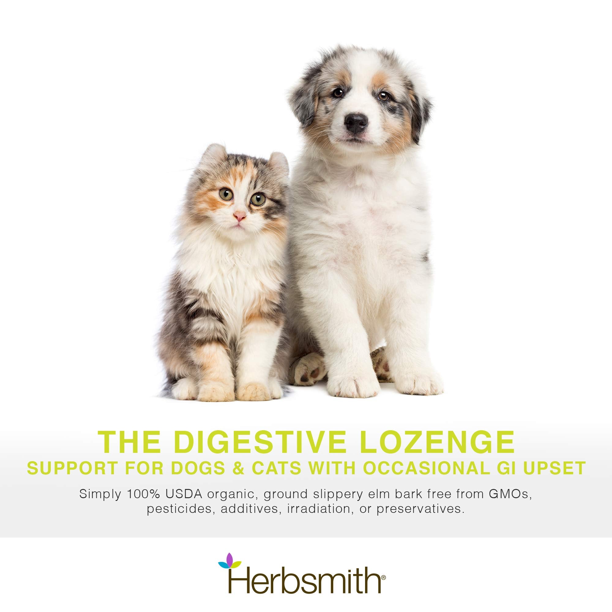 Etiqueta natural de Herbsmith Slippery Elm destacando beneficios digestivos suaves.